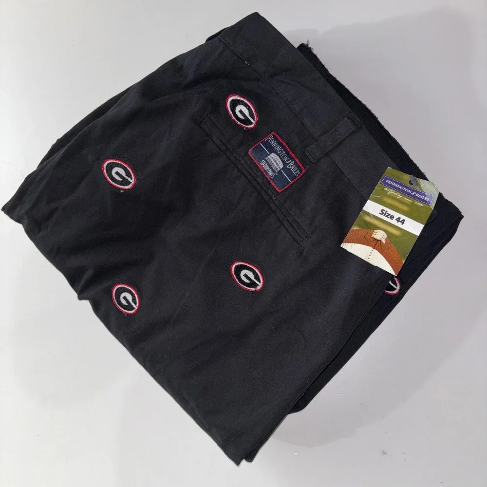 Pennington & Bailes UGA Georgia Bulldogs Embroidered Chino Pants Mens 44 NWT